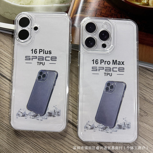 For iphone16 PRO MAX Transparent Soft Case IP15 1.5MM Thick Space 11 12 13 Phone Case 17