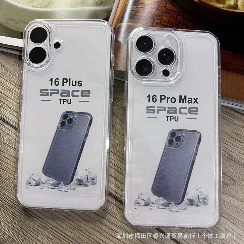 For iphone16 PRO MAX Transparent Soft Case IP15 1.5MM Thick Space 11 12 13 Phone Case 17