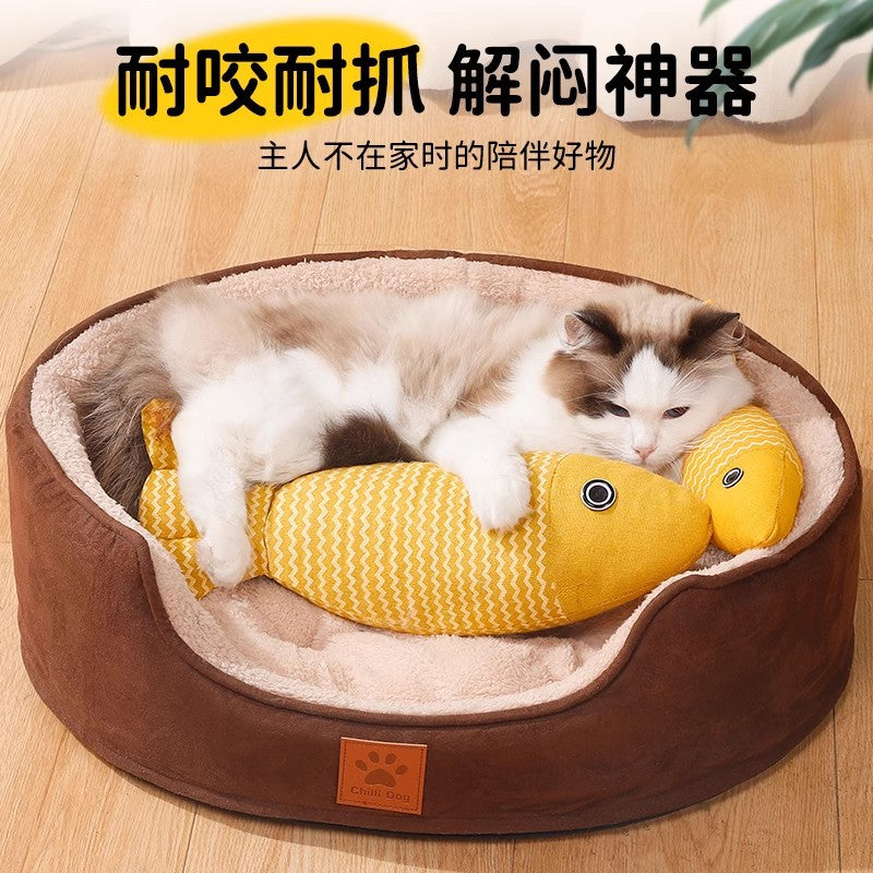 Cat toys to relieve boredom catnip simulation fish kitten cat funny cat stick kitten teeth grinding pet cat cat supplies
