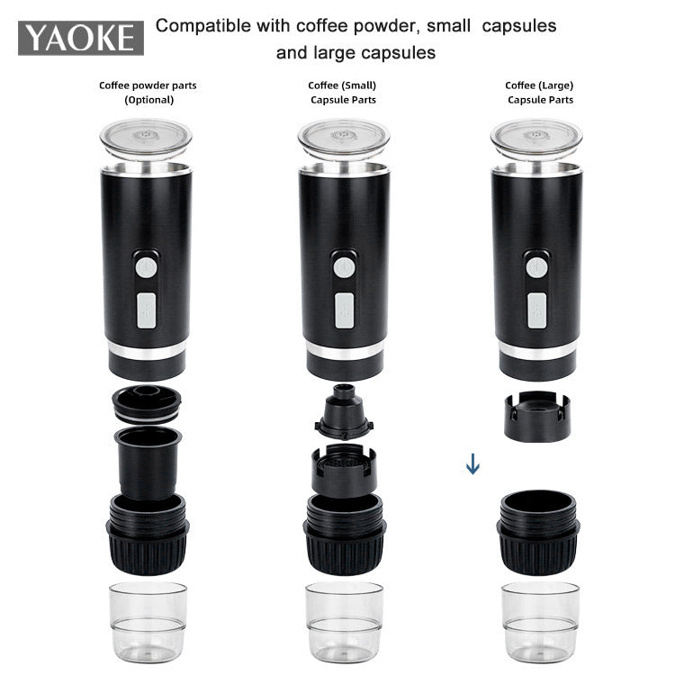 yaoke portable portable fully automatic espresso capsule coffee machine size capsule coffee powder universal