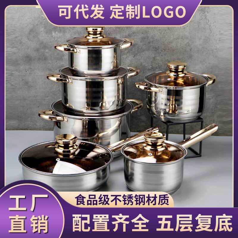 stainless steel pots and pans set kit  source pots thickened cookware cookware soup pot cookware