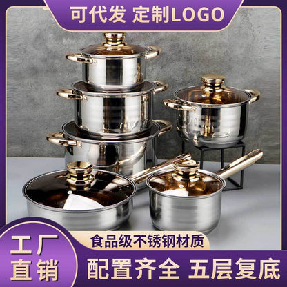 stainless steel pots and pans set kit  source pots thickened cookware cookware soup pot cookware