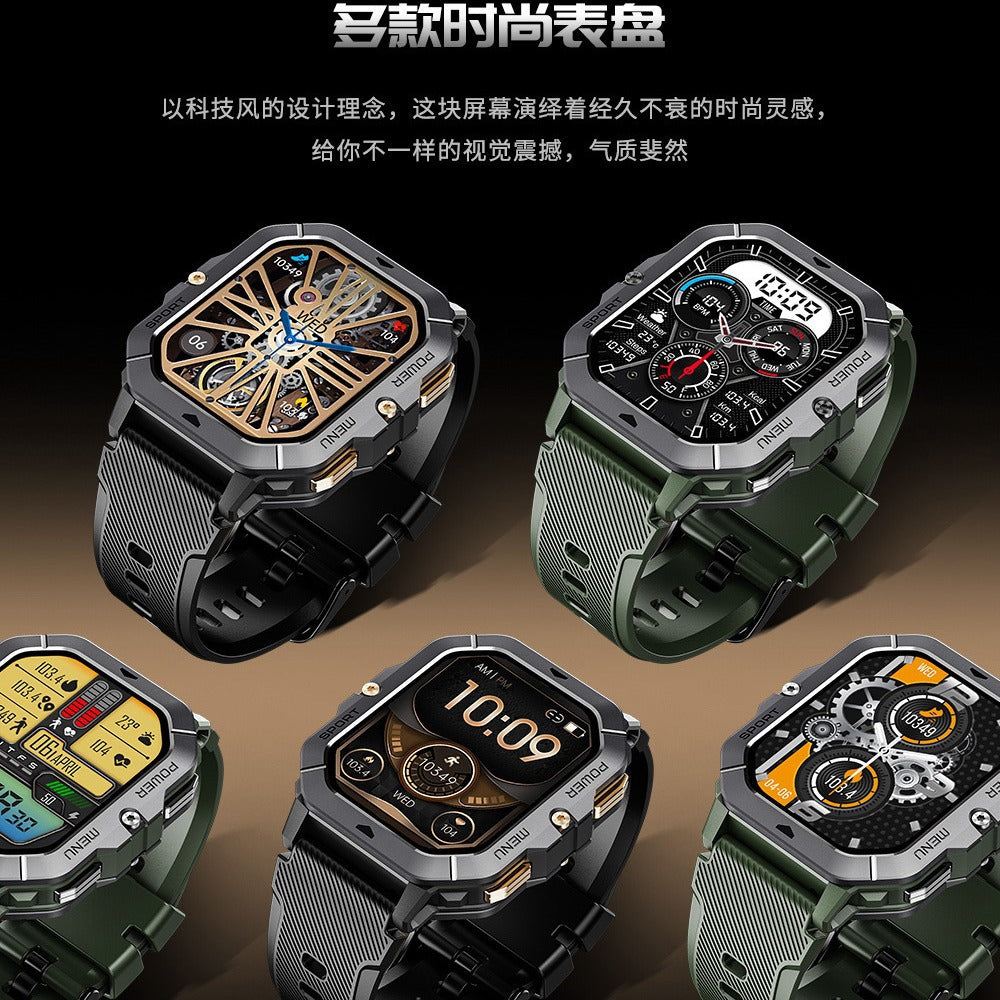 C28 smart watch 2.02 inch HD screen Bluetooth call rugged outdoor sports heart rate blood oxygen
