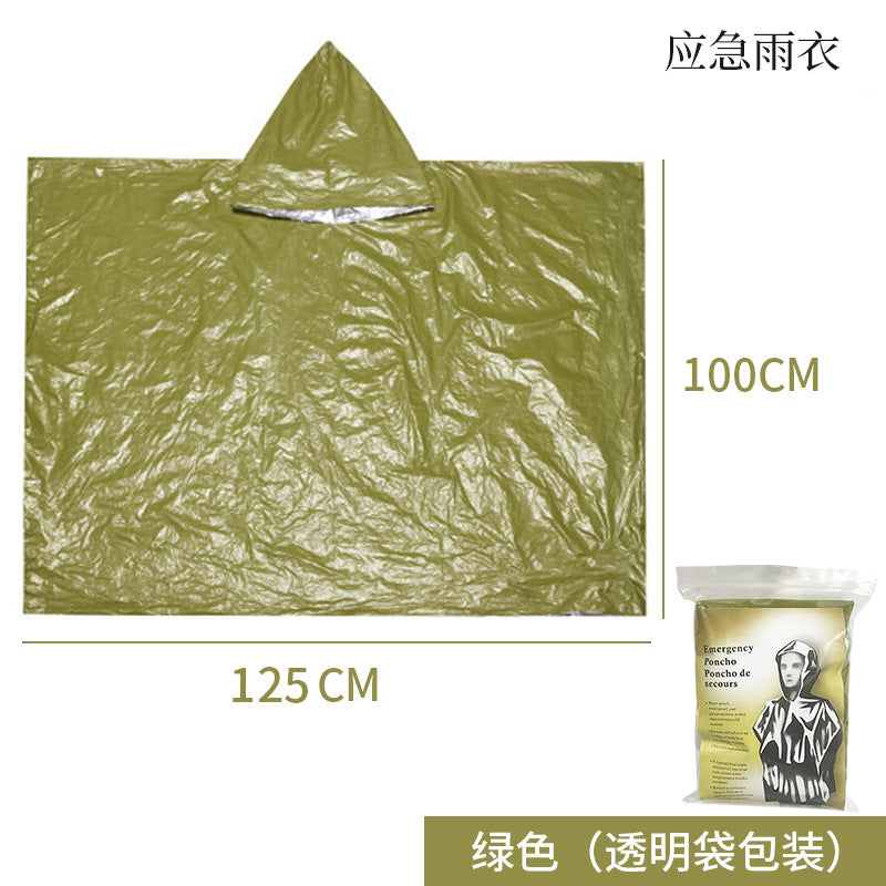 Support cross-border consignment of labeled outdoor emergency sleeping bags, portable survival raincoats, hiking, camping, and thermal insulation raincoats