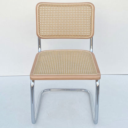 A piece of rattan chair ins wind leather medieval chair retro home rattan dining chair Nordic balcony backrest chair