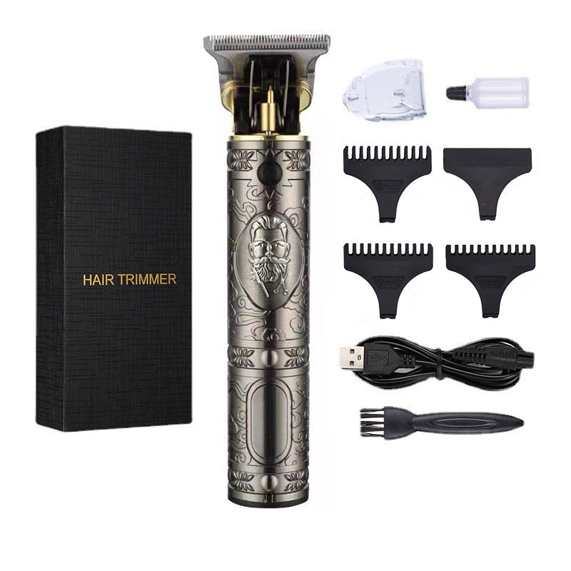 Hair clipper electric household shaved head electric clipper retro oil head charging engraving electric hair clipper cross border haircut clipper