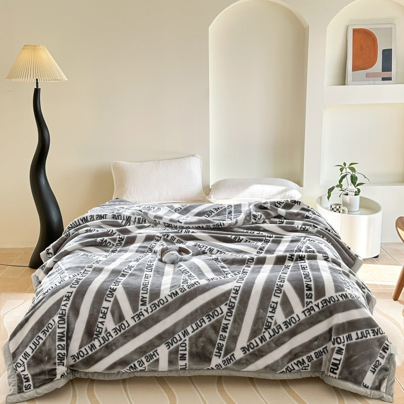 Thickened Raschel Blanket Winter Warm Blanket Flannel Cover Blanket Bed Sheet Double Layer Antistatic Cloud Blanket