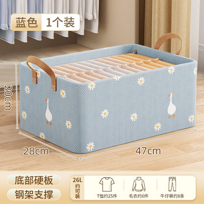 clothing storage basket, thickened steel frame storage box, miscellaneous clothing and pants storage artifact, a must-have for home and dormitory