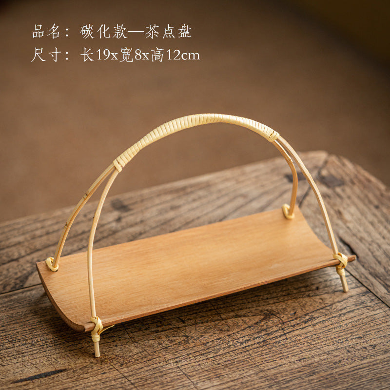 Bamboo productsHandmade bamboo Japanese towel tray basket tea ceremony dim sum plate vintage tea snack plate mini dried fruit plate
