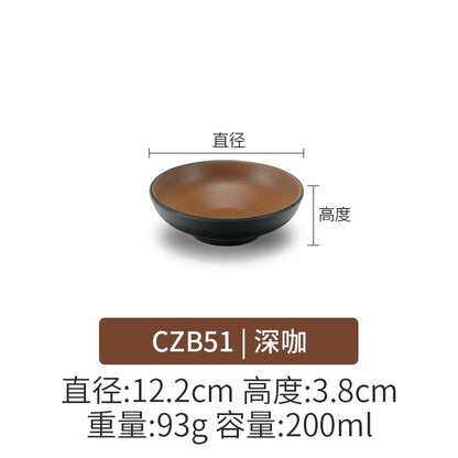 Retro Noodle Shop Imitation Porcelain Two-color Plastic Frosted Bamboo Hat Bowl
