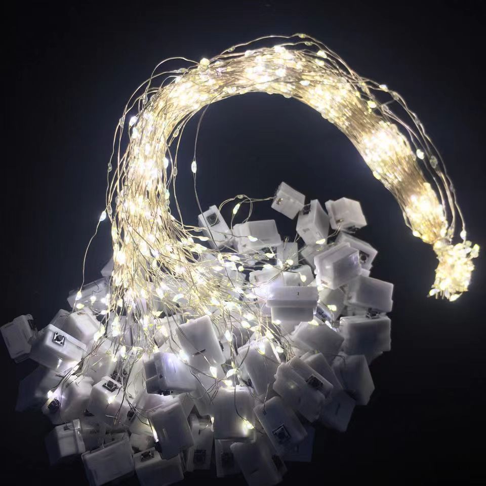 LED copper wire light string lights, three-gear LED small white box string lights, confession gift box, wave ball decoration, atmosphere layout