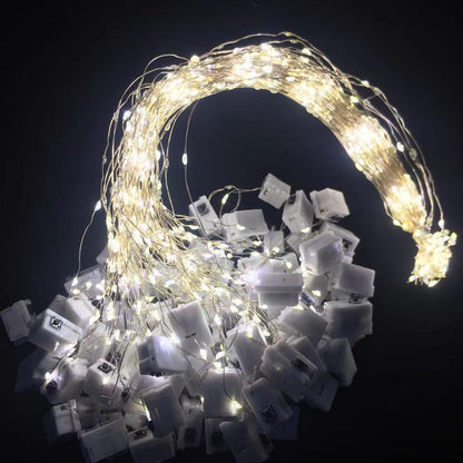 LED copper wire light string lights, three-gear LED small white box string lights, confession gift box, wave ball decoration, atmosphere layout