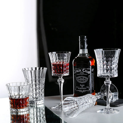 French original imported CDA luxury crystal glass fashion goblet Portuguese white wine glass diamond pattern red wine glass