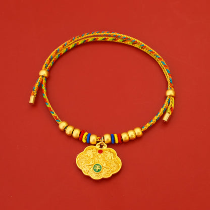 Color Retention Longevity Lock Chinese Style Pet New Year Braided Rope Collar Spring Festival Cat Dog Gold Necklace Ornaments Silent