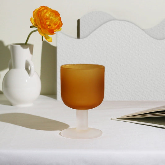 Medieval Cup Designer Sunset Cup Twilight Orange Frosted Glass Goblet Cocktail Glass Gift