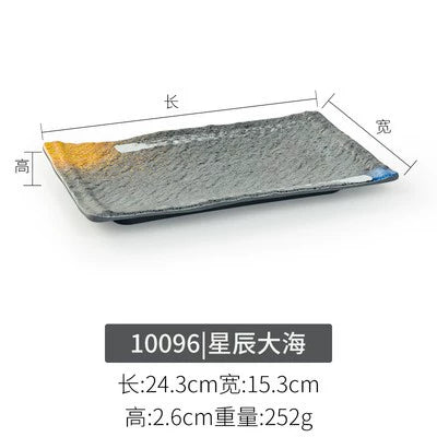 Melamine plate Japanese-style plastic barbecue plate imitation porcelain round flat plate barbecue plate restaurant hot pot tableware dish