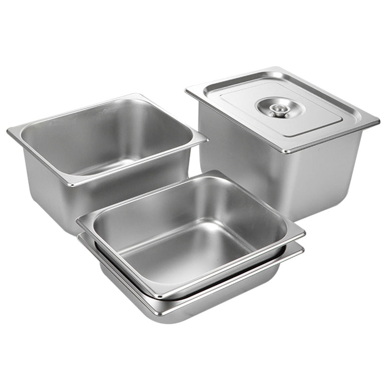 American-style thickened stainless steel serving basins commercial multi-standard large-capacity food vegetable basin buffet insulation table vegetable basin