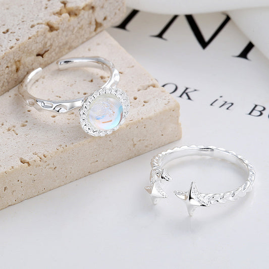 Original star fashion cool girl ins indifferent style niche design sense Internet celebrity personality French opening index finger ring