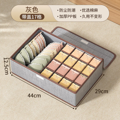 Cotton and linen underwear storage box, home student dormitory, socks and underwear three-in-one drawer separation and organizer box