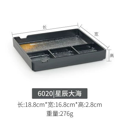 Melamine plate Japanese-style plastic barbecue plate imitation porcelain round flat plate barbecue plate restaurant hot pot tableware dish