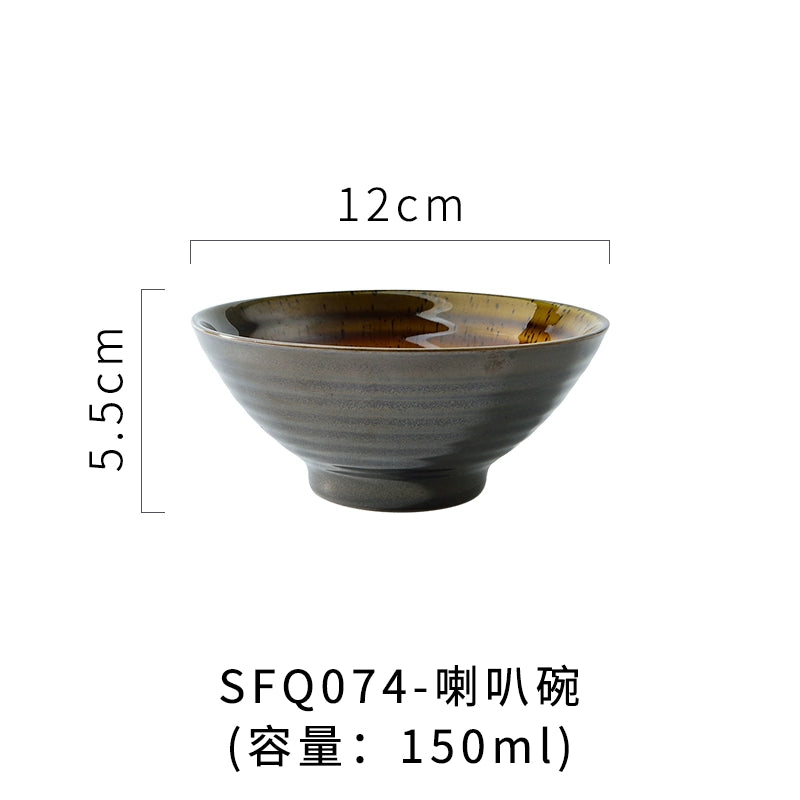 A radish Japanese-style coarse ceramic rice bowl features retro creative dishes and cups slightly flawed tableware ice cream bowl
