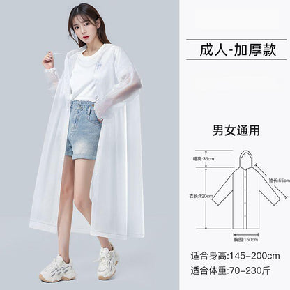 Raincoat thickened for adults to wear outside, travel portable, outdoor mountaineering, single long full-body rainstorm, disposable poncho