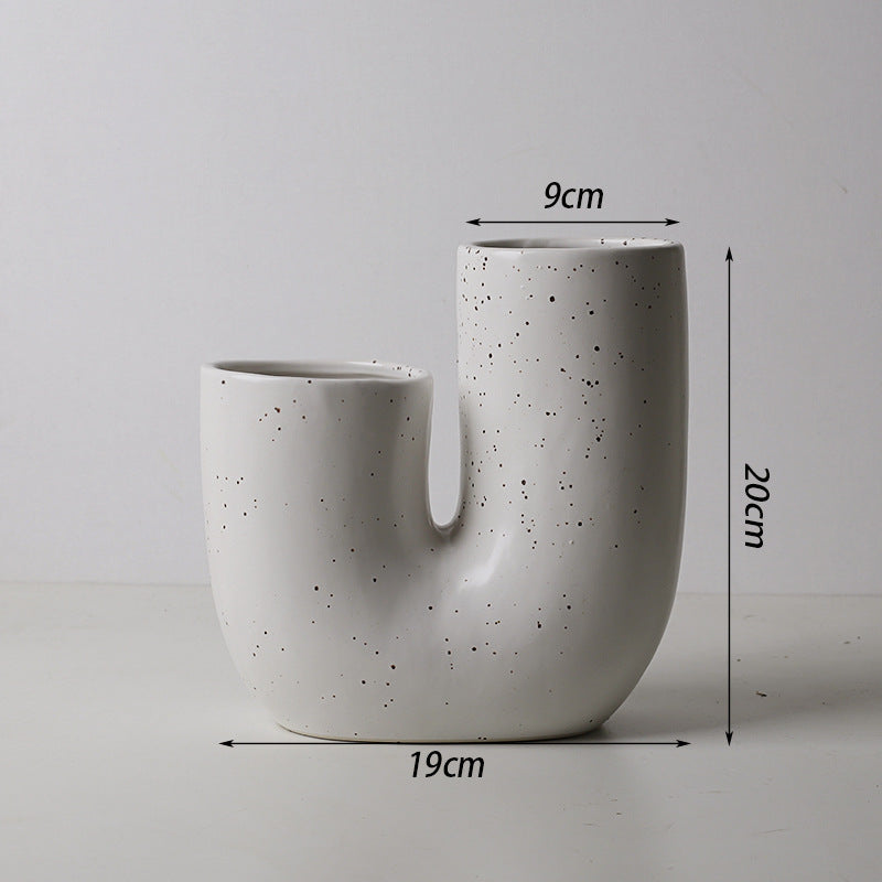 Simple plain ceramic vase, home decoration, living room, creative dining table, TV cabinet, B&B, dried flowers, flower arrangement