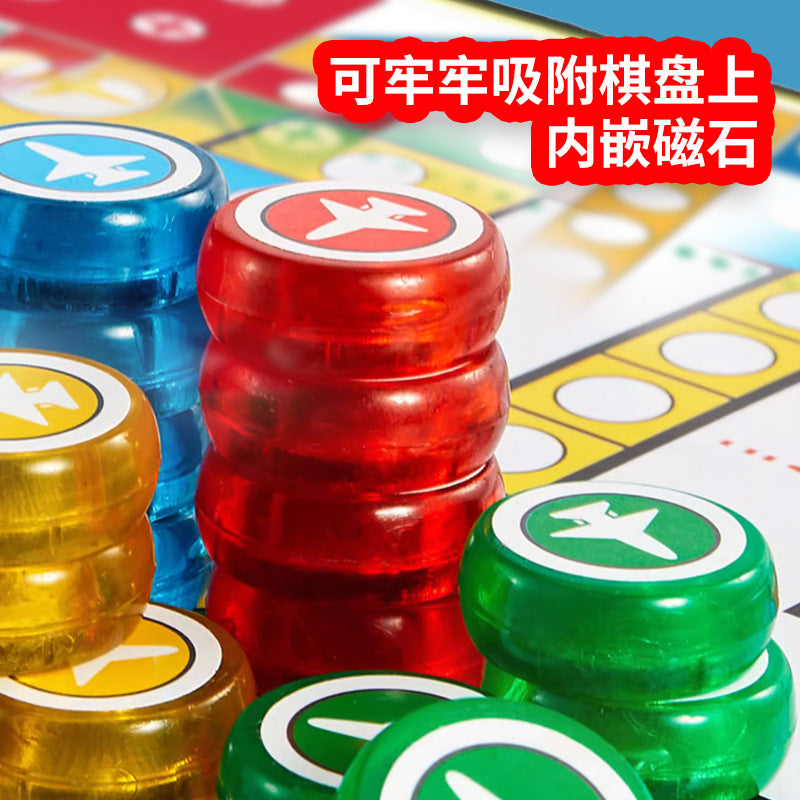 Flying chess, magnetic, foldable, portable, primary school children's educational toys, parent-child magnet game chess