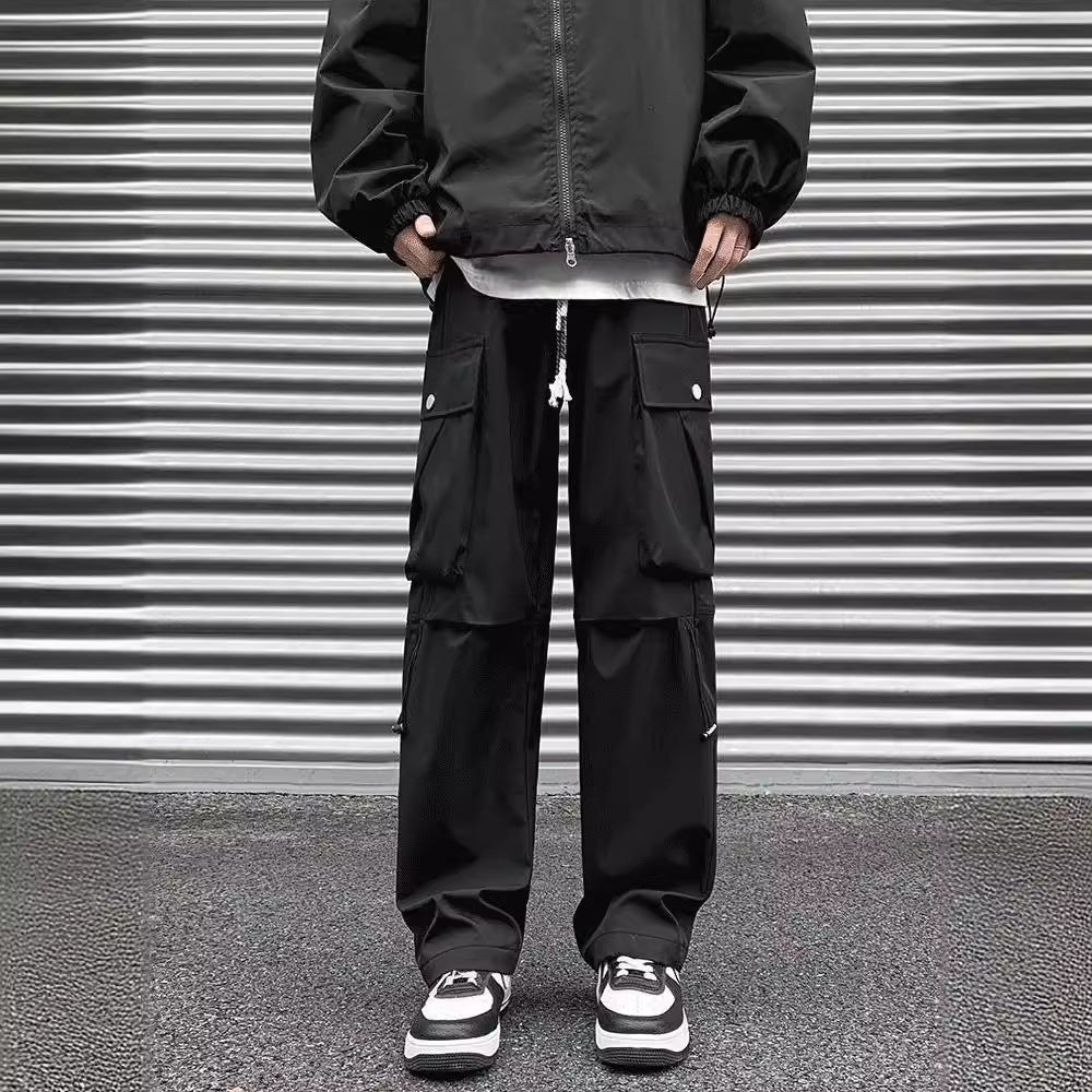 American high street cargo pants men's spring and autumn trendy brand outdoor performance pants straight large size casual long pants