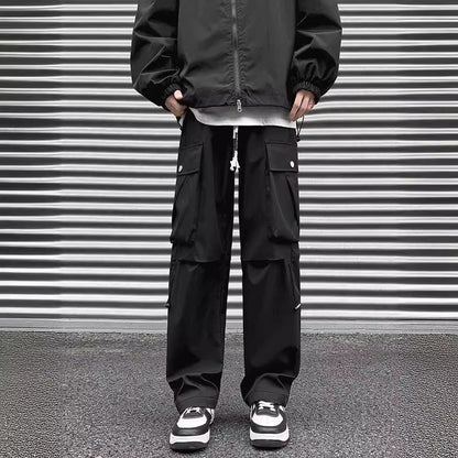 American high street cargo pants men's spring and autumn trendy brand outdoor performance pants straight large size casual long pants