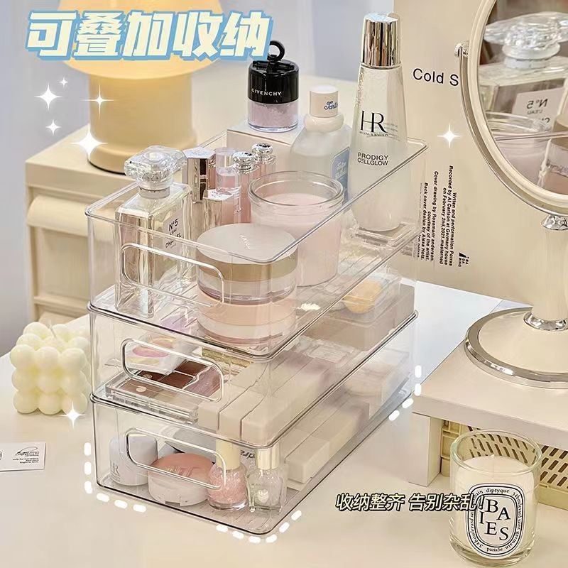 Table storage box, acrylic cosmetics, snacks, transparent basket, skin care products, mask, dormitory organization, sundries, shelf