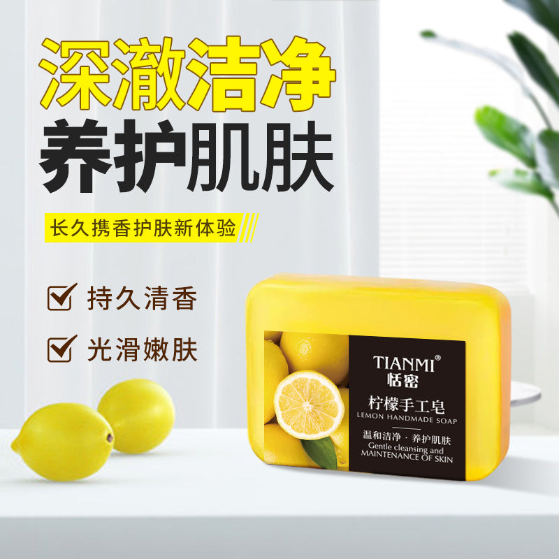 Tianmi 90g series jasmine rose mint osmanthus lemon honey essential oil soap deep cleansing face wash