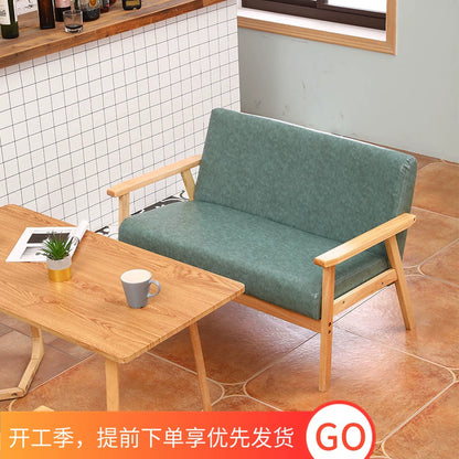 Nordic Japanese-style simple combination small apartment solid wood rental house modern economical clothing store double sofa table and chairs
