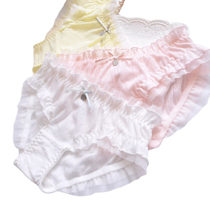 Long-term supply Japanese hollow cotton cotton princess sexy embroidery flash triangle girl ladies panties