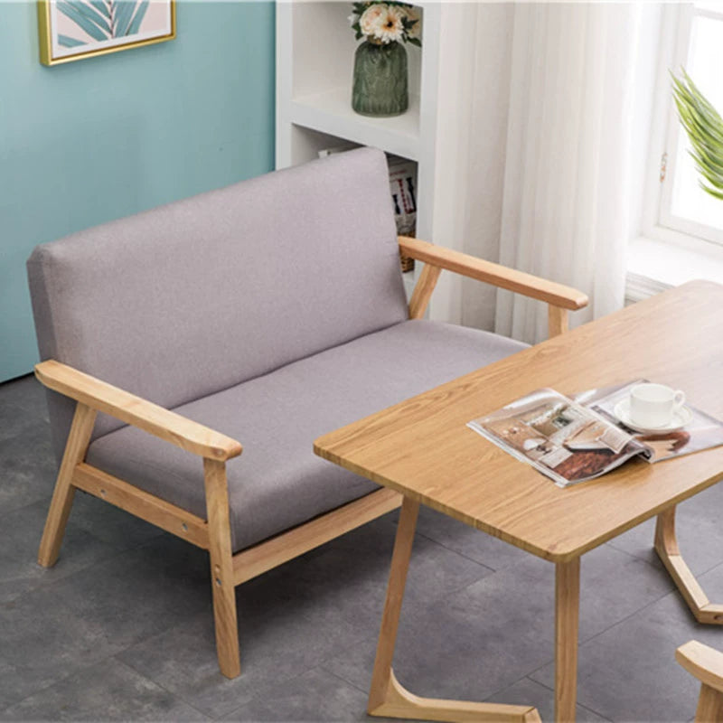 Nordic Japanese-style simple combination small apartment solid wood rental house modern economical clothing store double sofa table and chairs