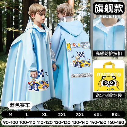 Mumeng children's raincoat boy's whole body rainstorm bag seat cycling poncho breathable and wear-resistant school walking raincoat