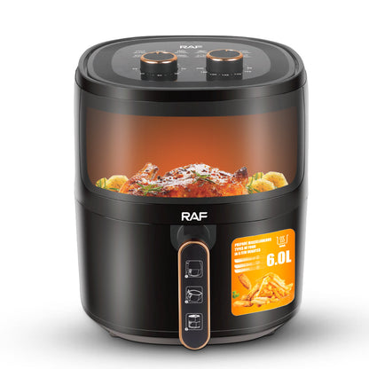 RAF Visual Air Fryer  Large Capacity, Multi-Functional, European Standard, Automatic Electric Cooker for Healthy Frying