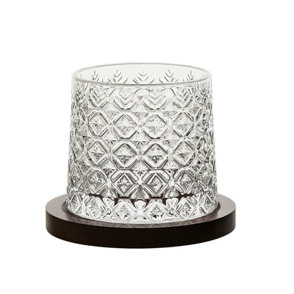 Zetten's Nordic Creative Rotating Whiskey Glass Diamond Stripe Personality Glass Wine Glass Wine Beer Decompression Cup