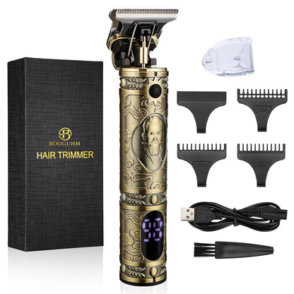 Hair clipper electric household shaved head electric clipper retro oil head charging engraving electric hair clipper cross border haircut clipper