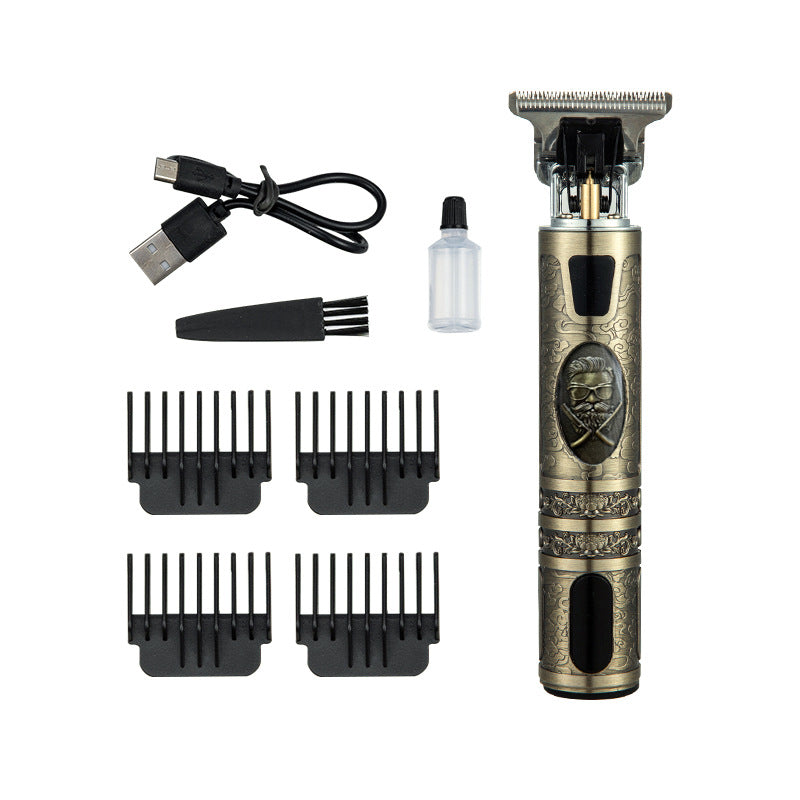 Hair clipper electric household shaved head electric clipper retro oil head charging engraving electric hair clipper cross border haircut clipper