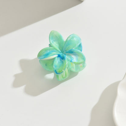 marbled grab clip Sweet and fresh frangipani hair clip Summer high-end shark hair clip