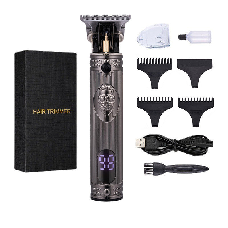 Hair clipper electric household shaved head electric clipper retro oil head charging engraving electric hair clipper cross border haircut clipper