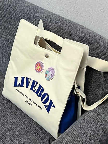 Japanese casual college style commuter Messenger bag female new student class portable single shoulder canvas bag