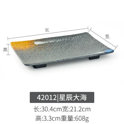 Melamine plate Japanese-style plastic barbecue plate imitation porcelain round flat plate barbecue plate restaurant hot pot tableware dish
