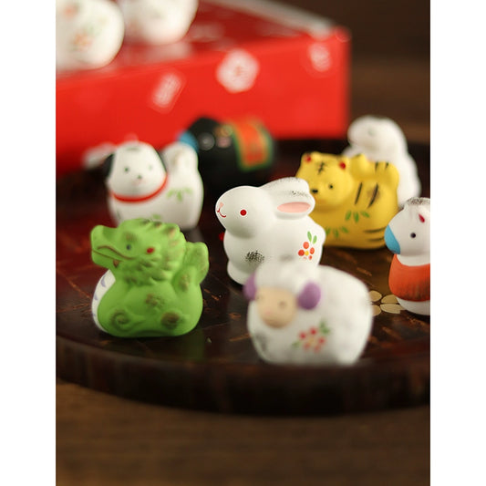 Japan's original imported pharmacist kiln painted lucky twelve zodiac lottery lucky home decoration New Year's gift