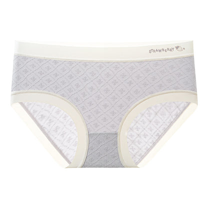 pure cotton women's antibacterial jacquard fabric close-fitting, non-feeling, super breathable, light and dry, small fresh briefs