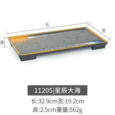 Melamine plate Japanese-style plastic barbecue plate imitation porcelain round flat plate barbecue plate restaurant hot pot tableware dish
