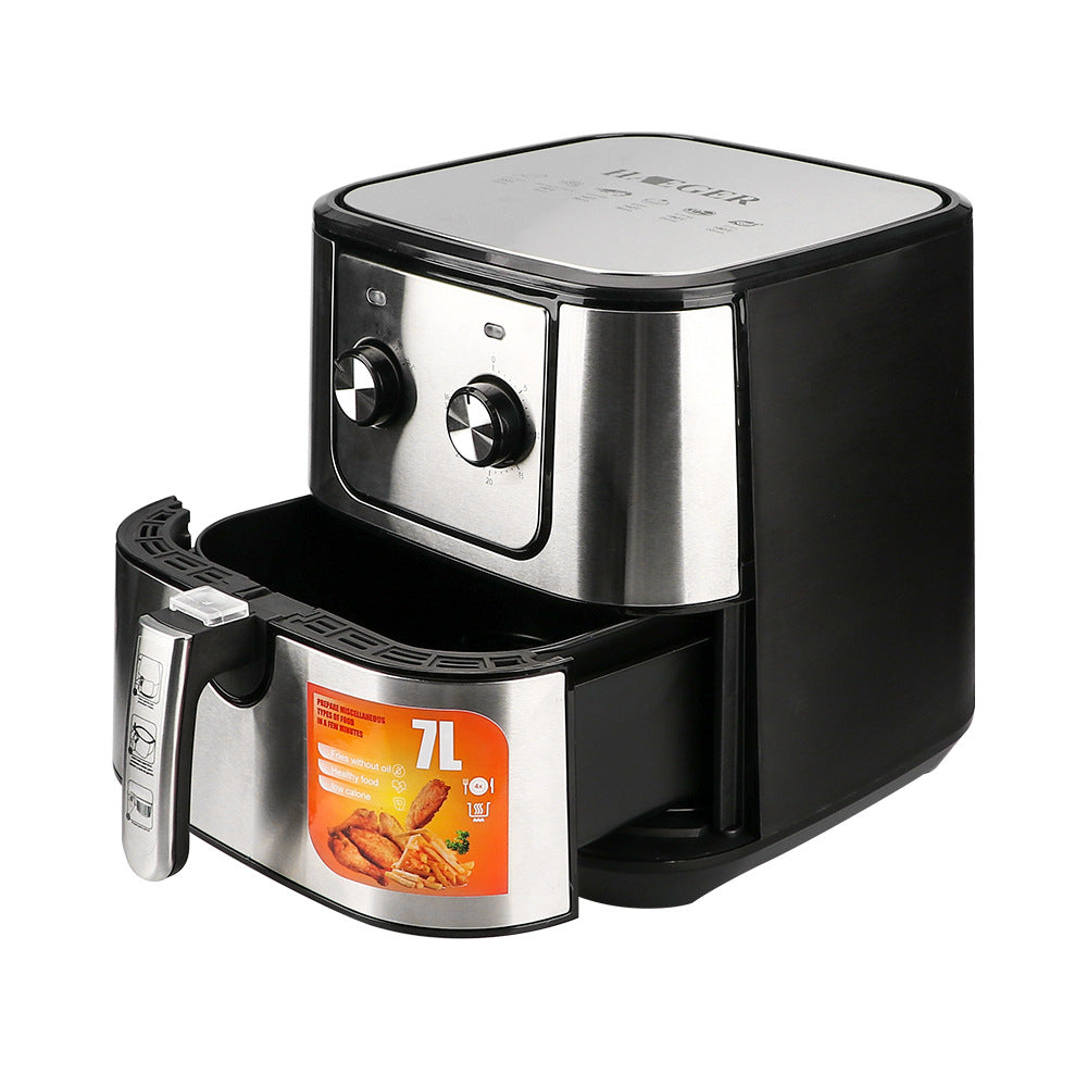 Fume-Free Smart Air Fryer 7L  Large Capacity Stainless Steel Electric Fryer for Healthy Oil-Free Cooking  Mechanical French Fries Machine  Free Global Shipping