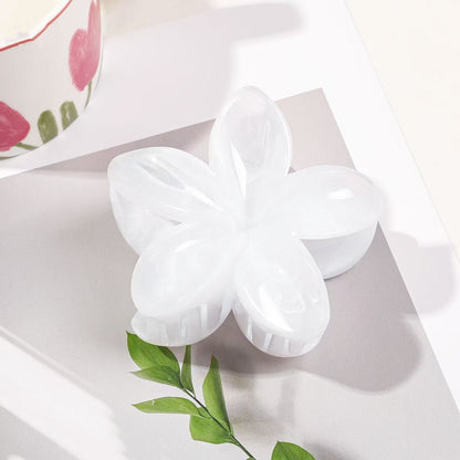 marbled grab clip Sweet and fresh frangipani hair clip Summer high-end shark hair clip