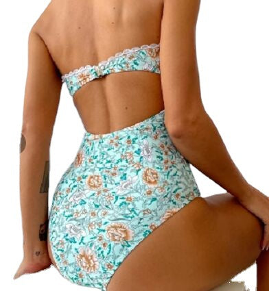 new cross-border foreign European and American sexy printed one-piece bikini ladies swimsuit manufacturers wholesale